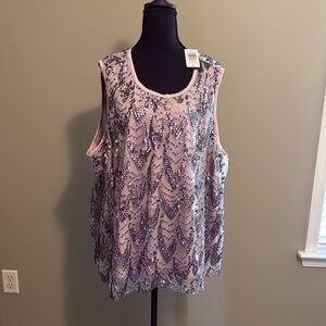Torrid sequin lilac/gunmetal blouse
